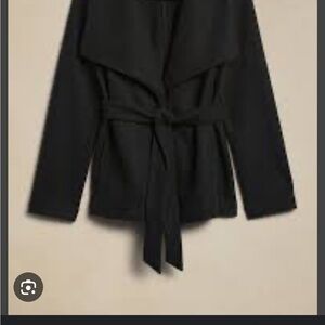 Banana Republic black Melton Tie Waist coat